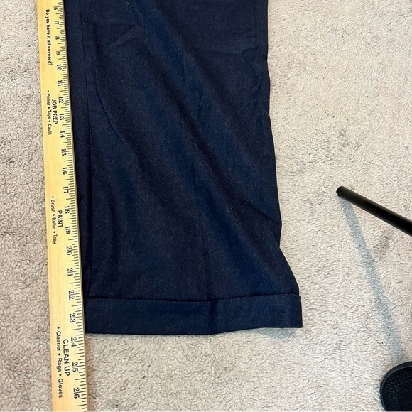 Talbots Cropped cuffed pants womens size 16 blue Italian flannel wool blend - Picture 4 of 8